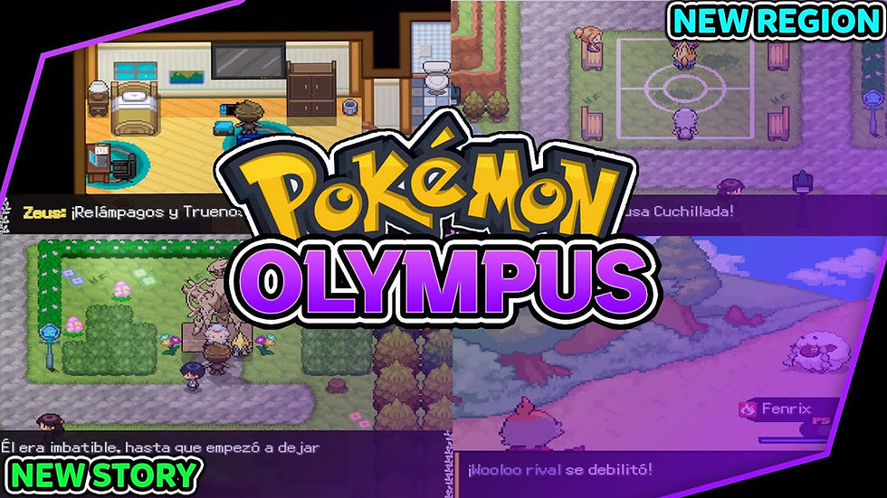 Pokémon fan game: anime-style character, pixelated battle