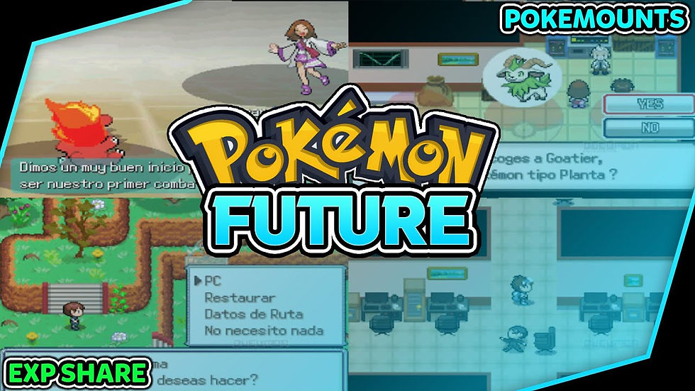 Pokémon fan game: anime-style character, pixelated battle