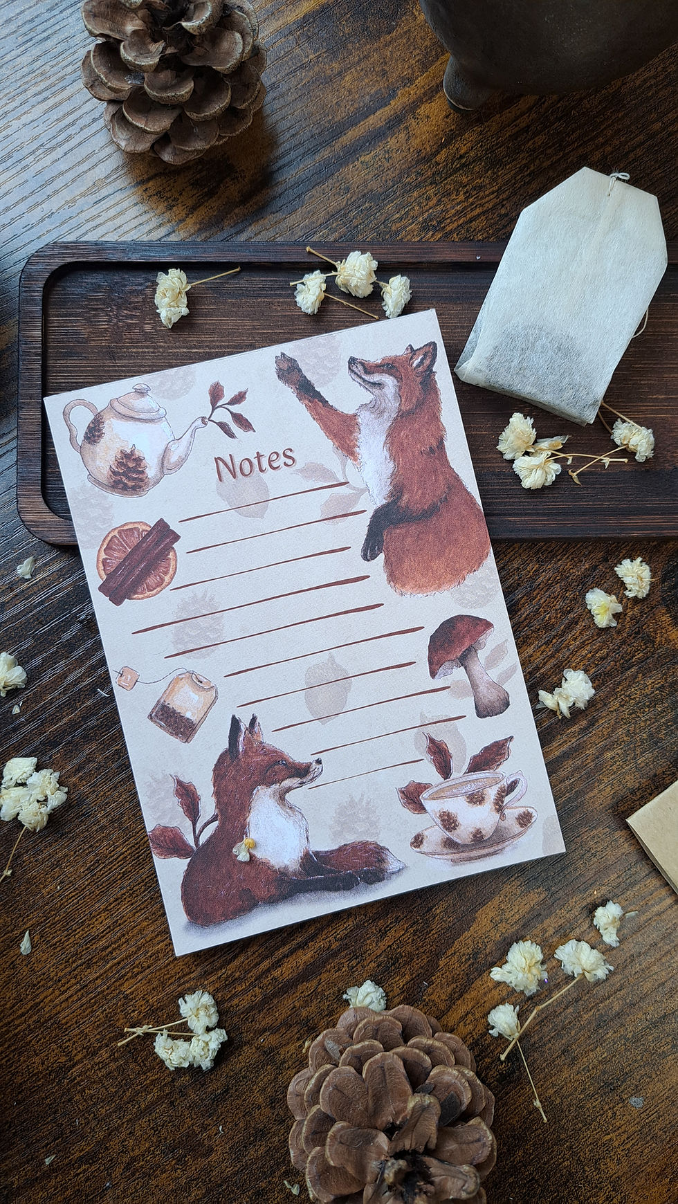 Miniature : Bloc notes renard et thé