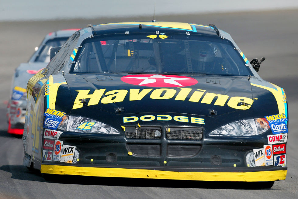 Jamie McMurray and Sterling Marling race at the Brickyard 400 NASCAR race at Indianapolis in 2004.