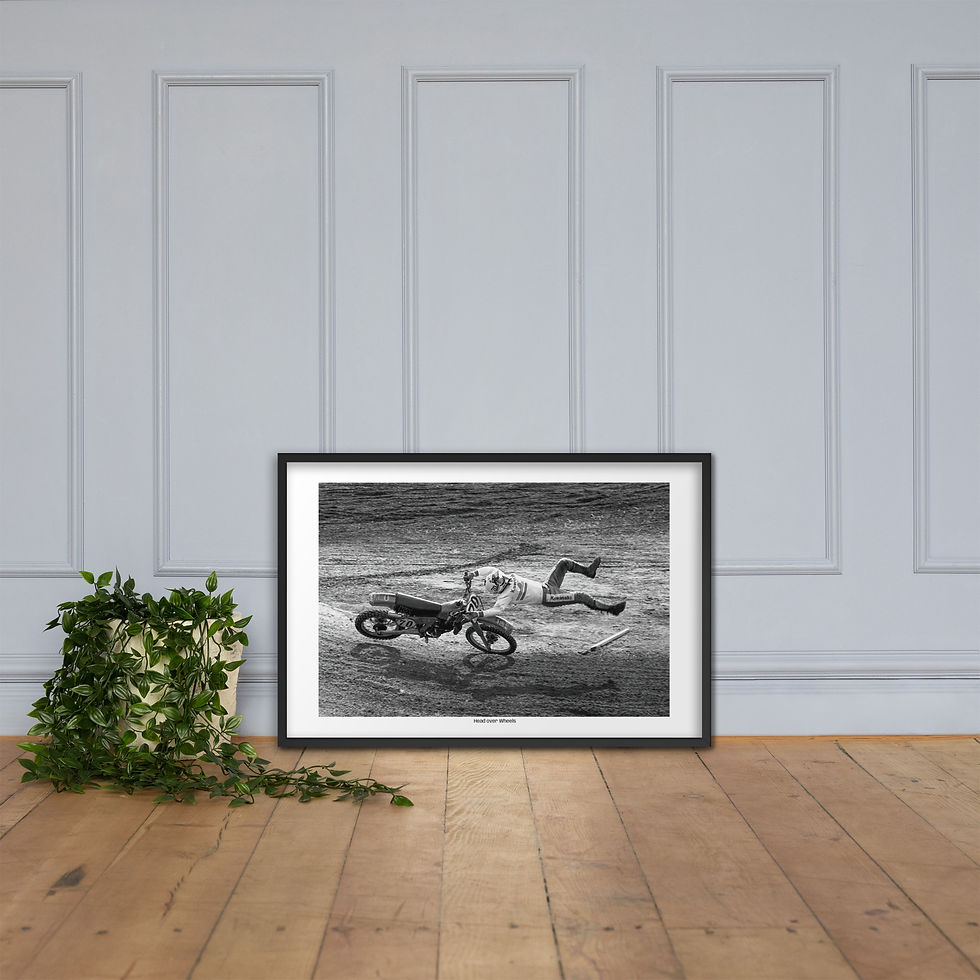 Thumbnail: "Head over Wheels" motocross crash photo Framed poster from BCPix.com