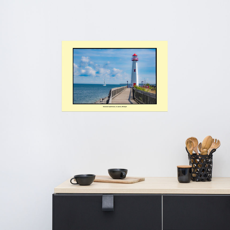Thumbnail: Lighthouse Poster, Wawatam Lighthouse, wall art, from bcpix,com