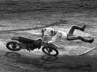 Wild motocross action photo from Daytona International Speedway, March 1981