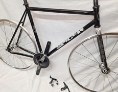 fixed gear frame fixed gear frameset track frame track frameset pursuit frame track forks bike parts aluminum track frame custom track frames custom steel and aluminum track frames made in USA powder coating evansville welding single speed tracklocross triple triangle fixed gear parts