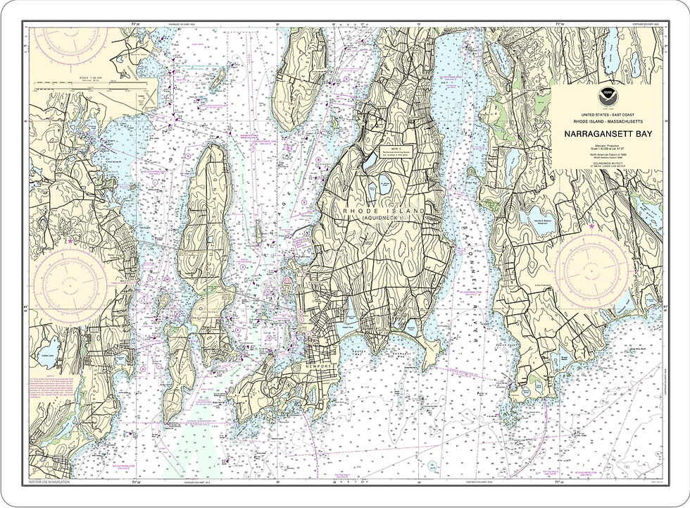 Thumbnail: Nautical Chart 13221 'Narragansett Bay' Placemat