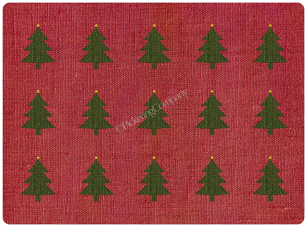 Thumbnail: Faux Fabric 'Christmas Tree Pattern' Placemat