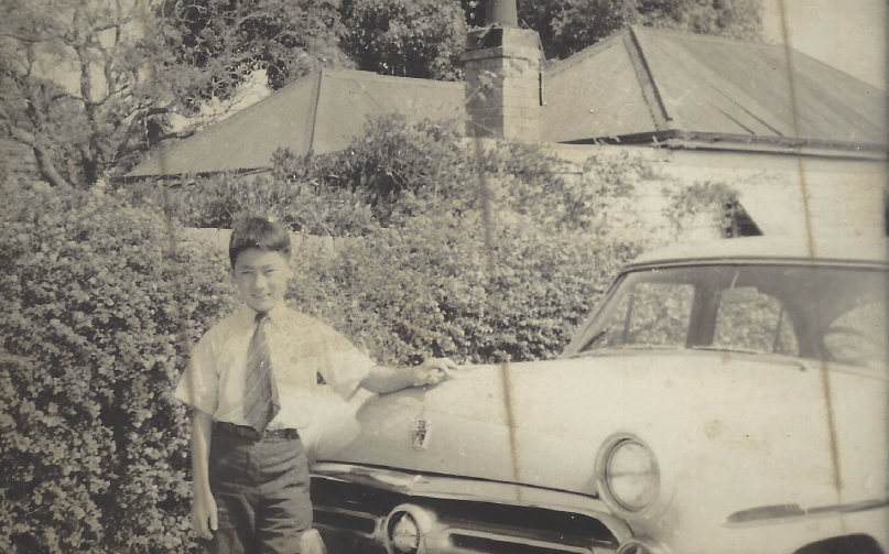 Dad with the family car, circa 1952
