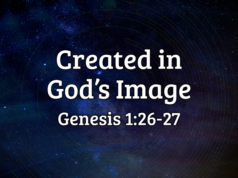 Created in God's Image (Genesis 1:26-27) - 1/25/26