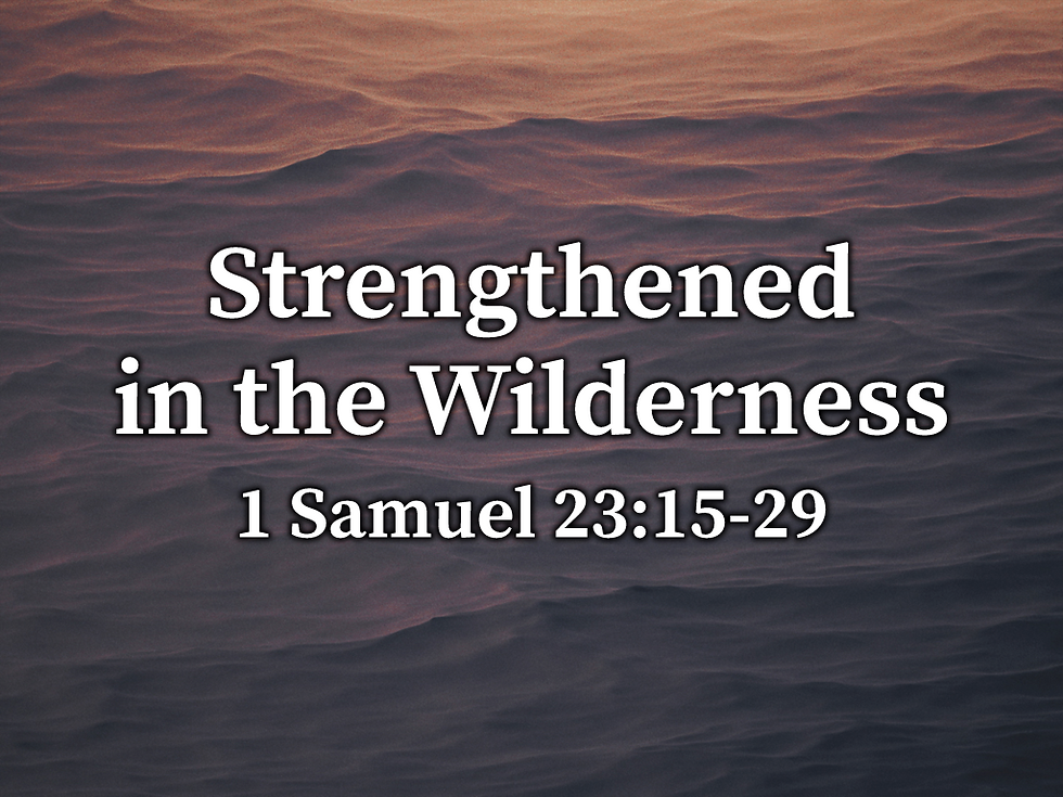 Strengthened in the Wilderness (1 Samuel 23:15-29) - 5/17/26