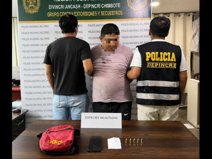 Intervienen en Chimbote a presunto integrante de banda criminal con municiones y celular receptado