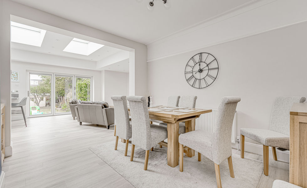 open plan living and dining room 