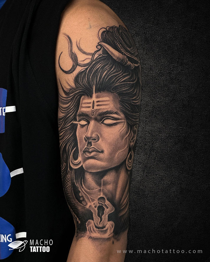 Tattoo of a deity's face