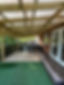 Patio with hot tub and dog