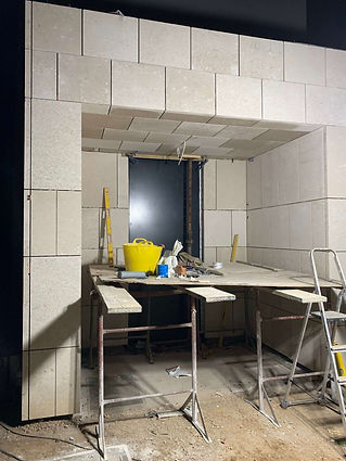 Under-construction interior space