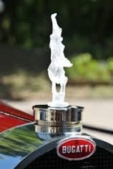 Bugatti hood ornament detail