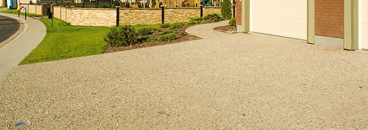 Close-up of a resin driveway