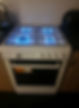 Gas stove with blue flames