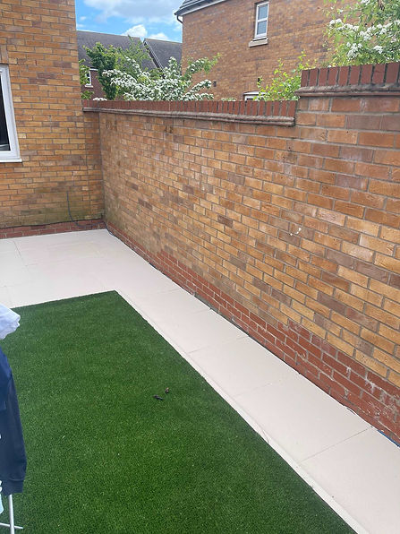 Artificial grass with two objects