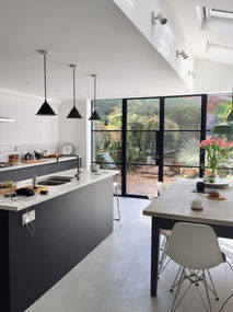 Modern kitchen with garden view