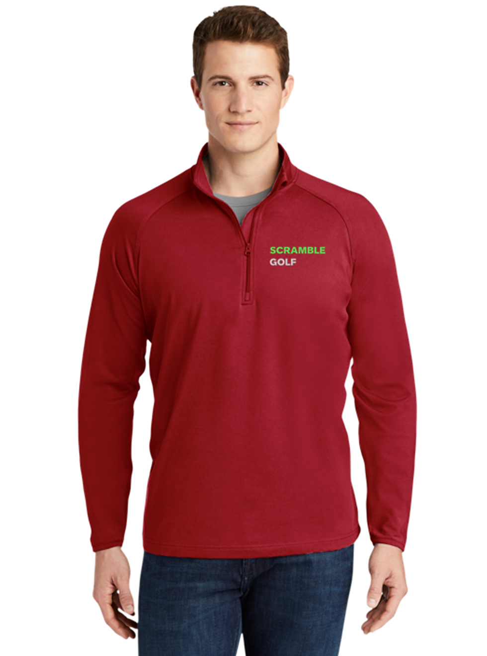 Thumbnail: Embroidered Quarter-Zip Pullover, Performance Sport-Wick Men’s Pullover