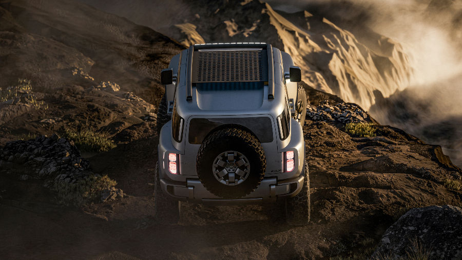 The brand's first box type body on frame architecture, Boulder Conceptcar