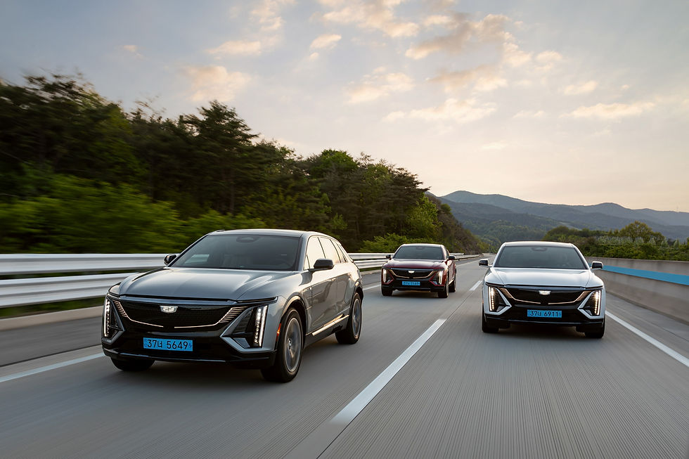 Cadillac Lyriq driving scene in Korea