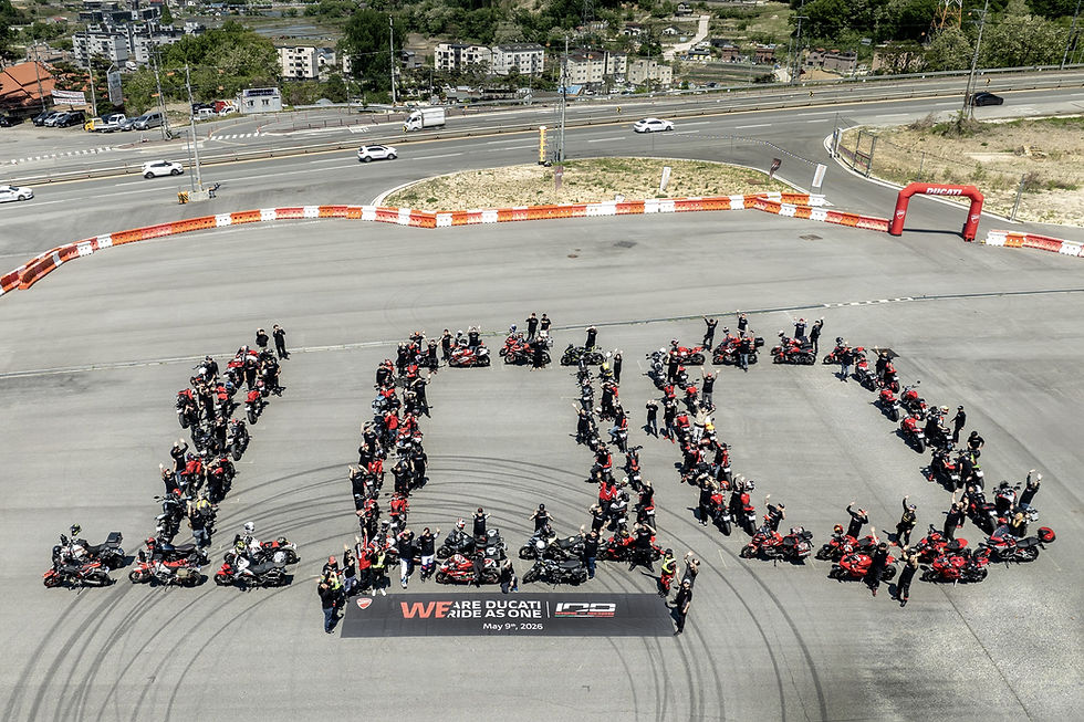 Ducati customers celebrating the 100th anniversary with 80 motorcycles