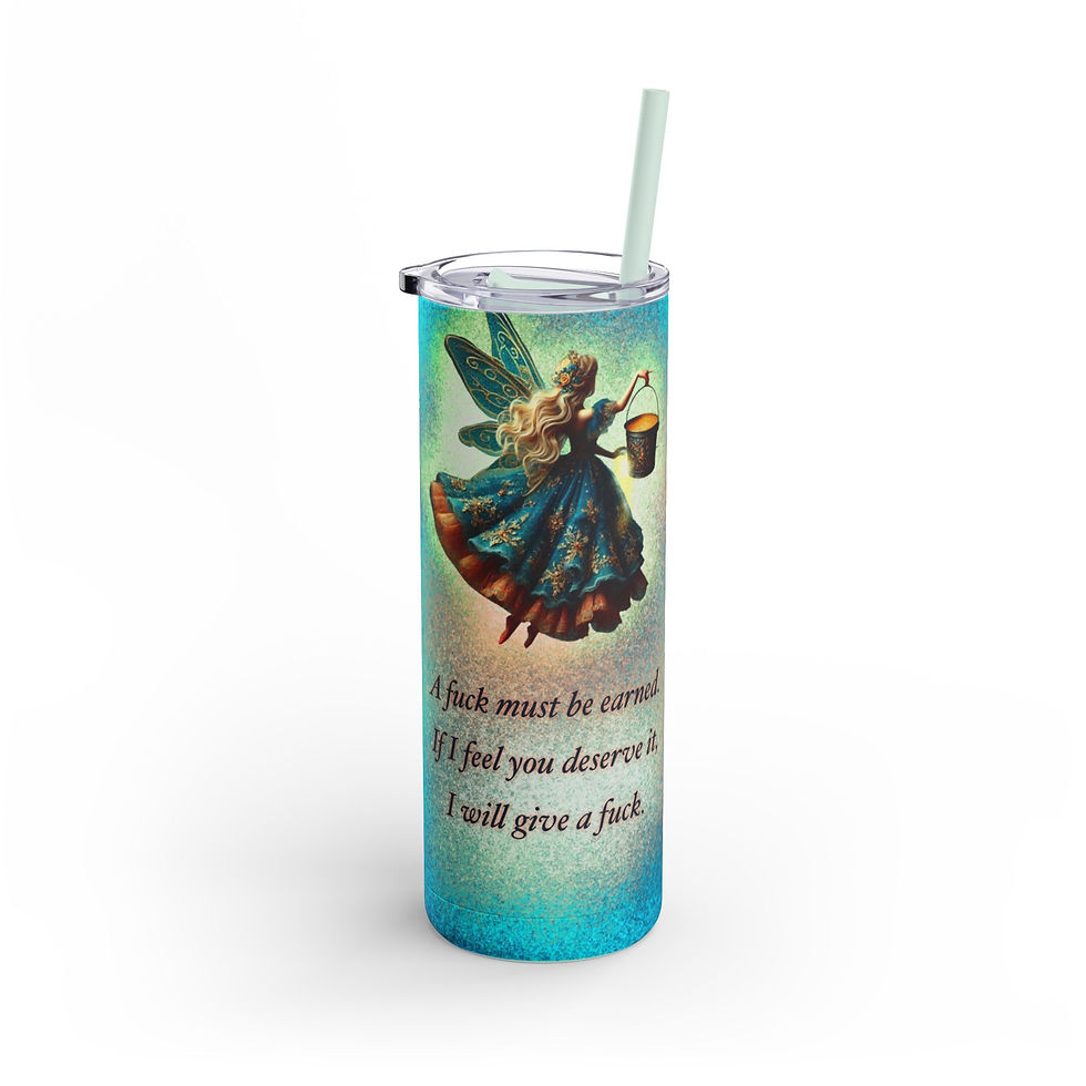 Thumbnail:  20oz Skinny Matte Tumbler with Fairy Design - Perfect for Sassy Moments