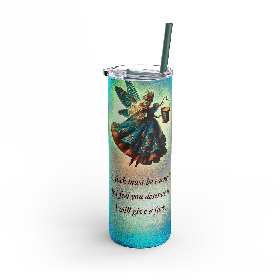 Thumbnail:  20oz Skinny Matte Tumbler with Fairy Design - Perfect for Sassy Moments