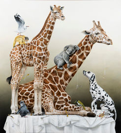giraffe dalmatian art animals painting realism