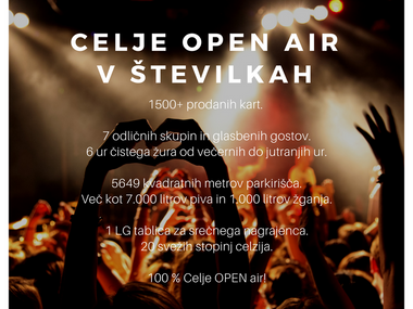 Celje OPEN air 2017 v številkah - ali zakaj danes ne smeš manjkati