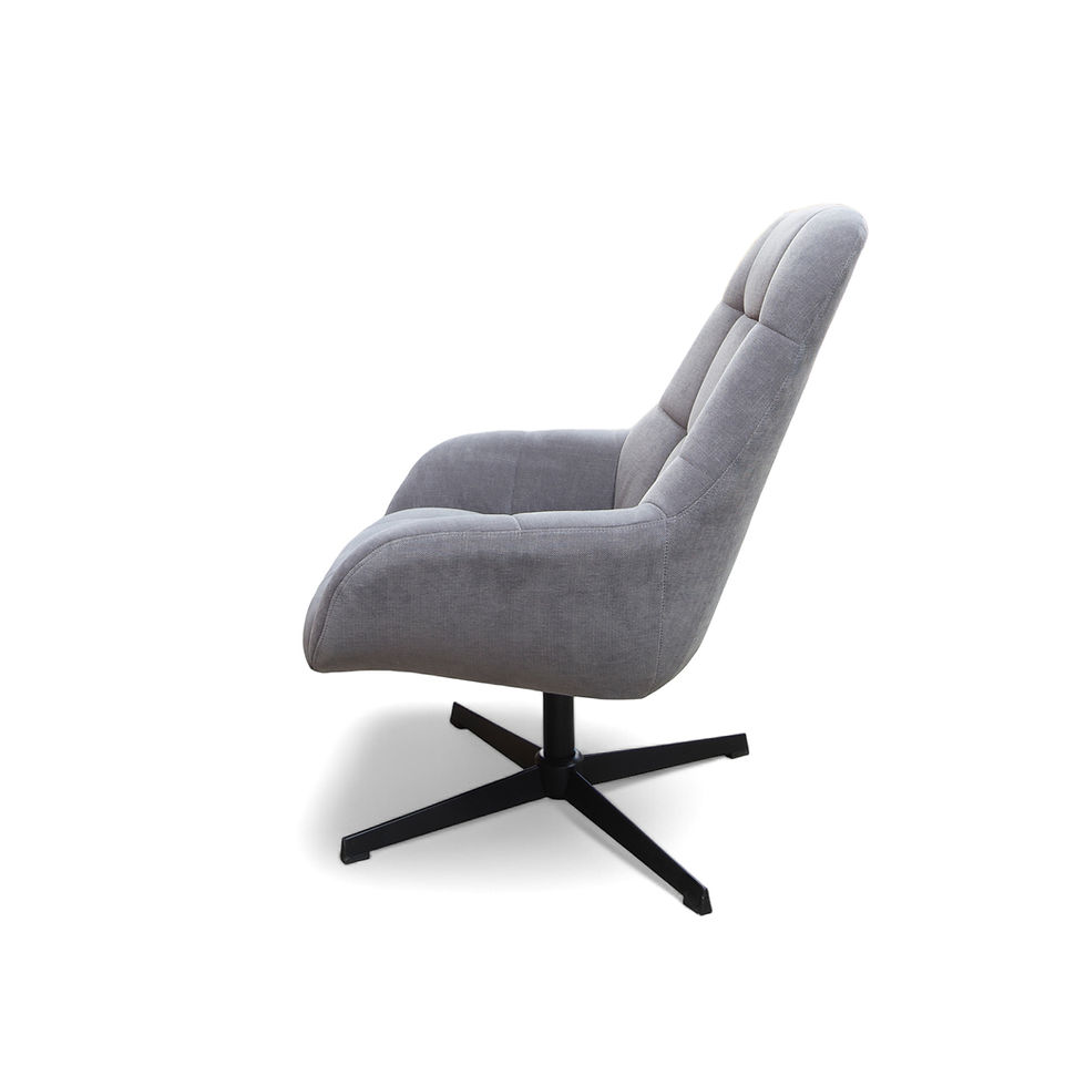 Miniatura: Sillon individual + taburete fabbio molly acero/ metal negro