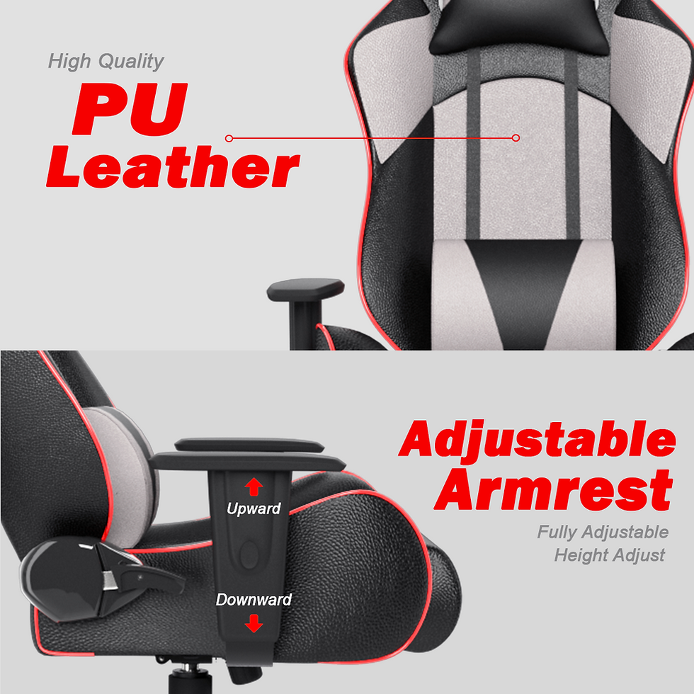 Thumbnail: ASE GAMING Gold Series Ergonomic Gaming Chair With Footrest Grey