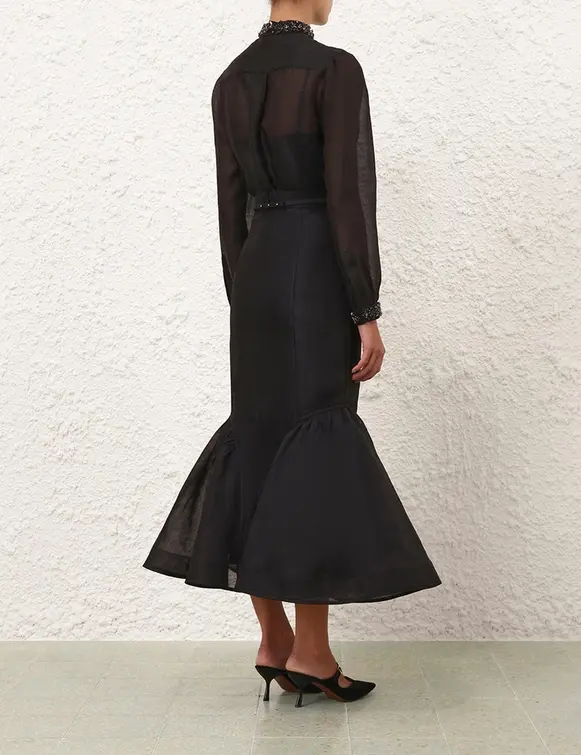 Thumbnail: Hypnotic Jewelled Body Shirt & Panelled Pencil Skirt Set
