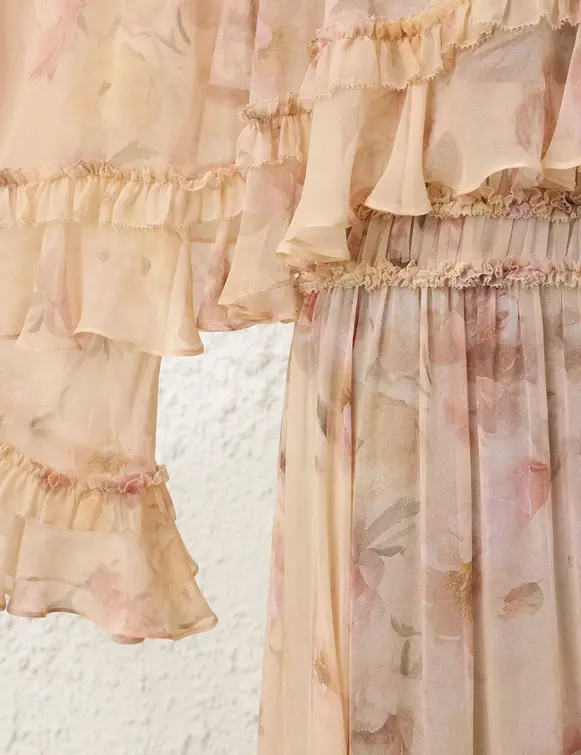 Thumbnail: Hypnotic Shirred Blouse & Maxi Skirt Set
