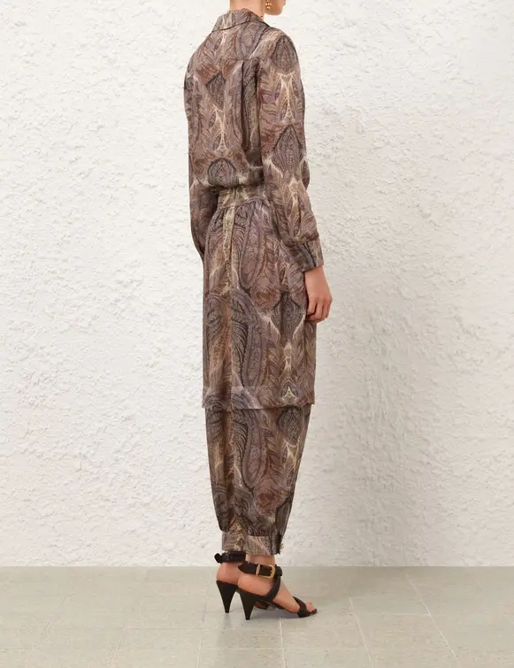 Thumbnail: Hypnotic Satin Shirt & Silk Harem Pant Set