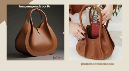 Comparativo entre produto simulado com inteligência artificial e produto final real