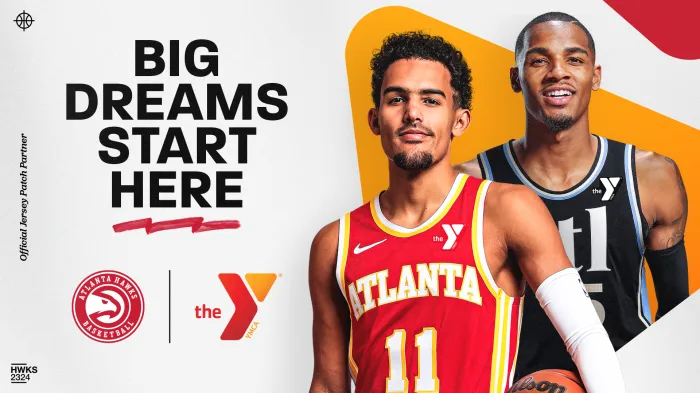 The YMCA partners with the Atlanta Hawks for patch this season. Photo: Hawks Instagram
