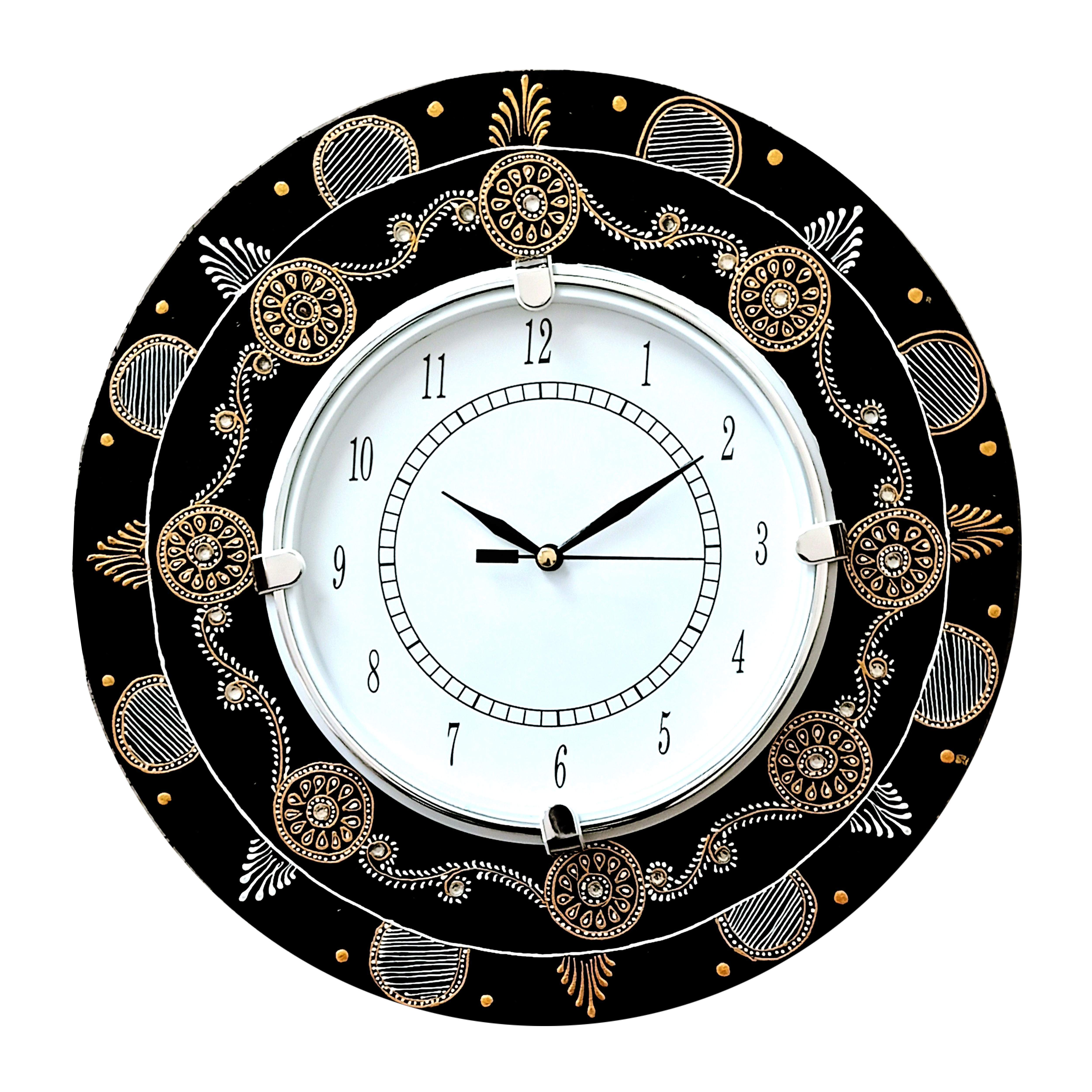 Hand-Made Engineering Wood Ethnic Couple Peacock Wall Clock for Home