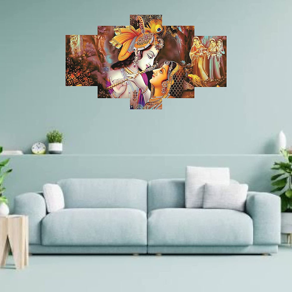 Thumbnail: Home decor Art 3D Radha Krishna Framed Uv Painting Wooden Décor for living room