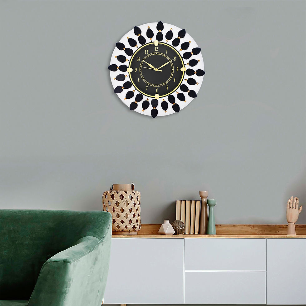 Thumbnail: CIRCADIAN White Round Desginer Wooden Handwork Analog Wall Clock