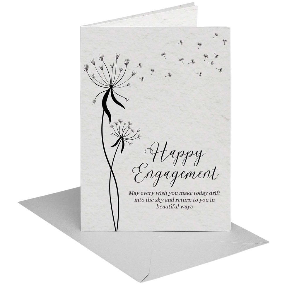 Elegant Engagement Card with Dandelion Design