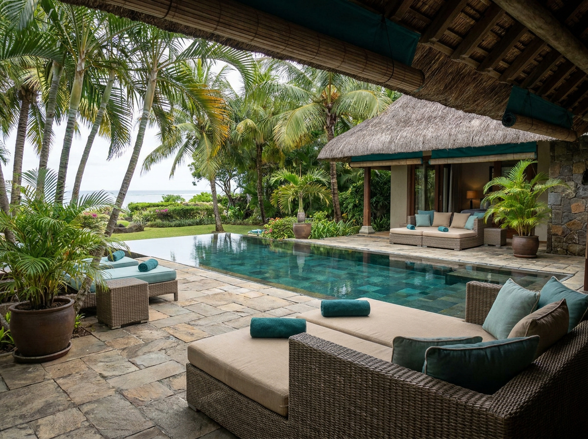 Private pool villa at a tropical resort