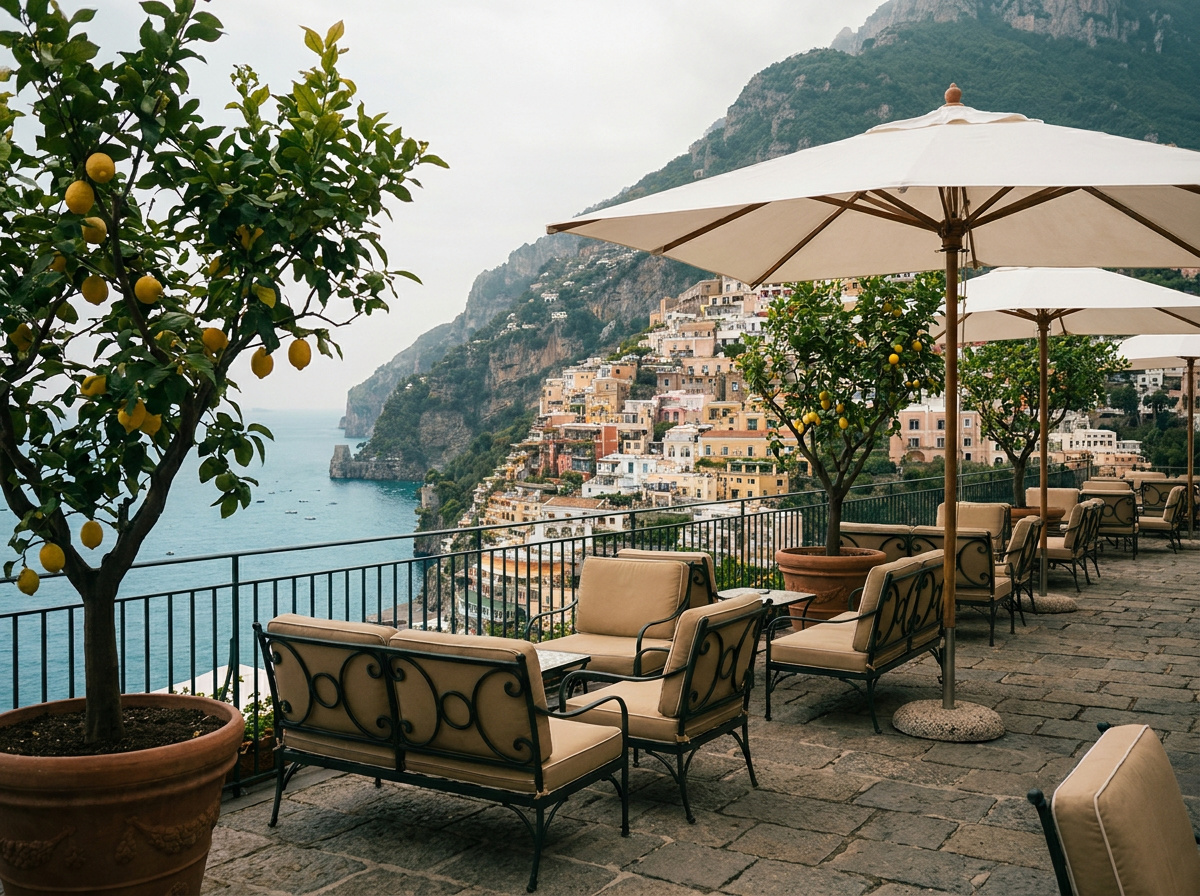 Hotel terrace above Positano