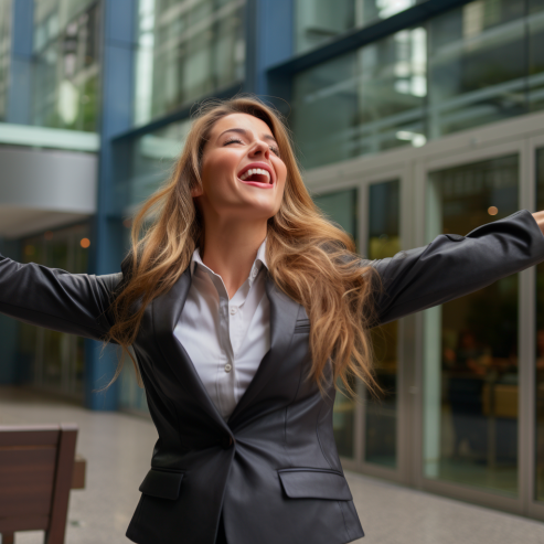 Eine erfolgreiche Frau mit einem positiven Mindset