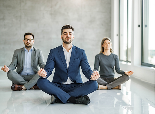 meditierende Geschäftsleute