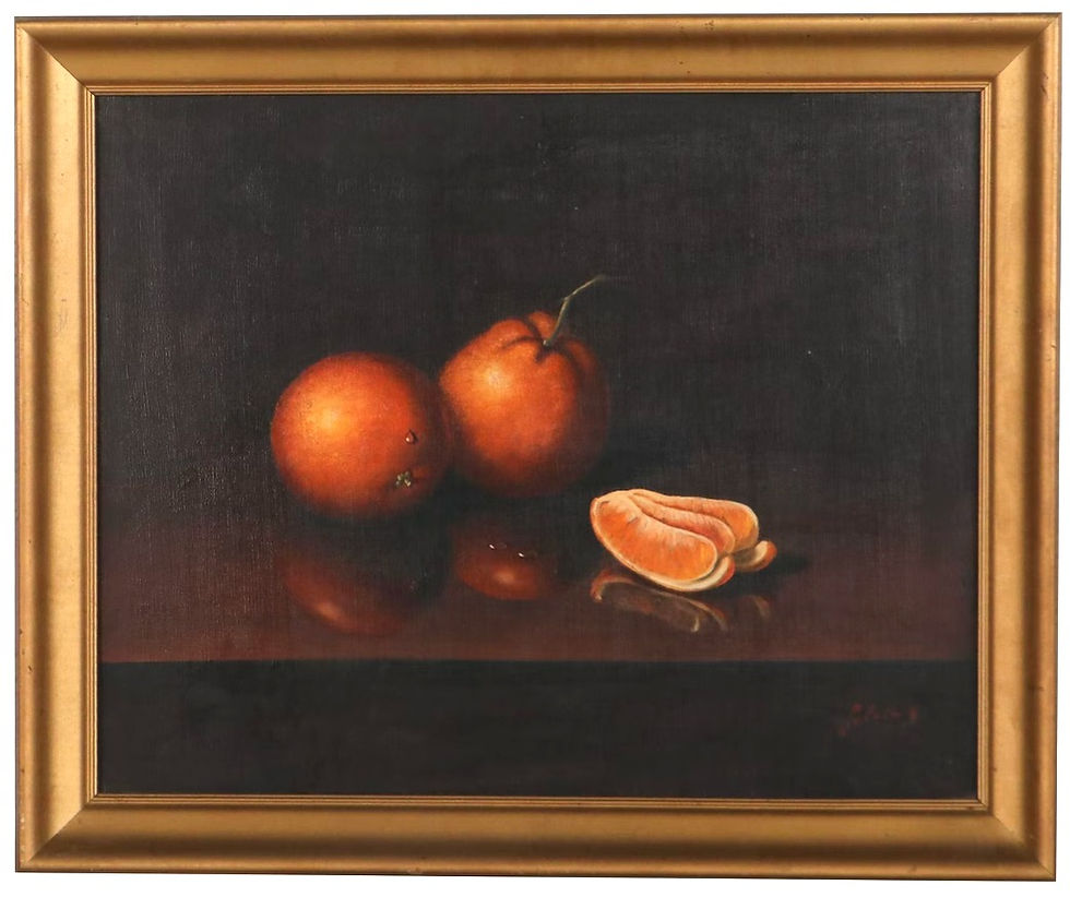 Still Life Oil Painting of Oranges, Mid 20th Century (Unknown Artist)