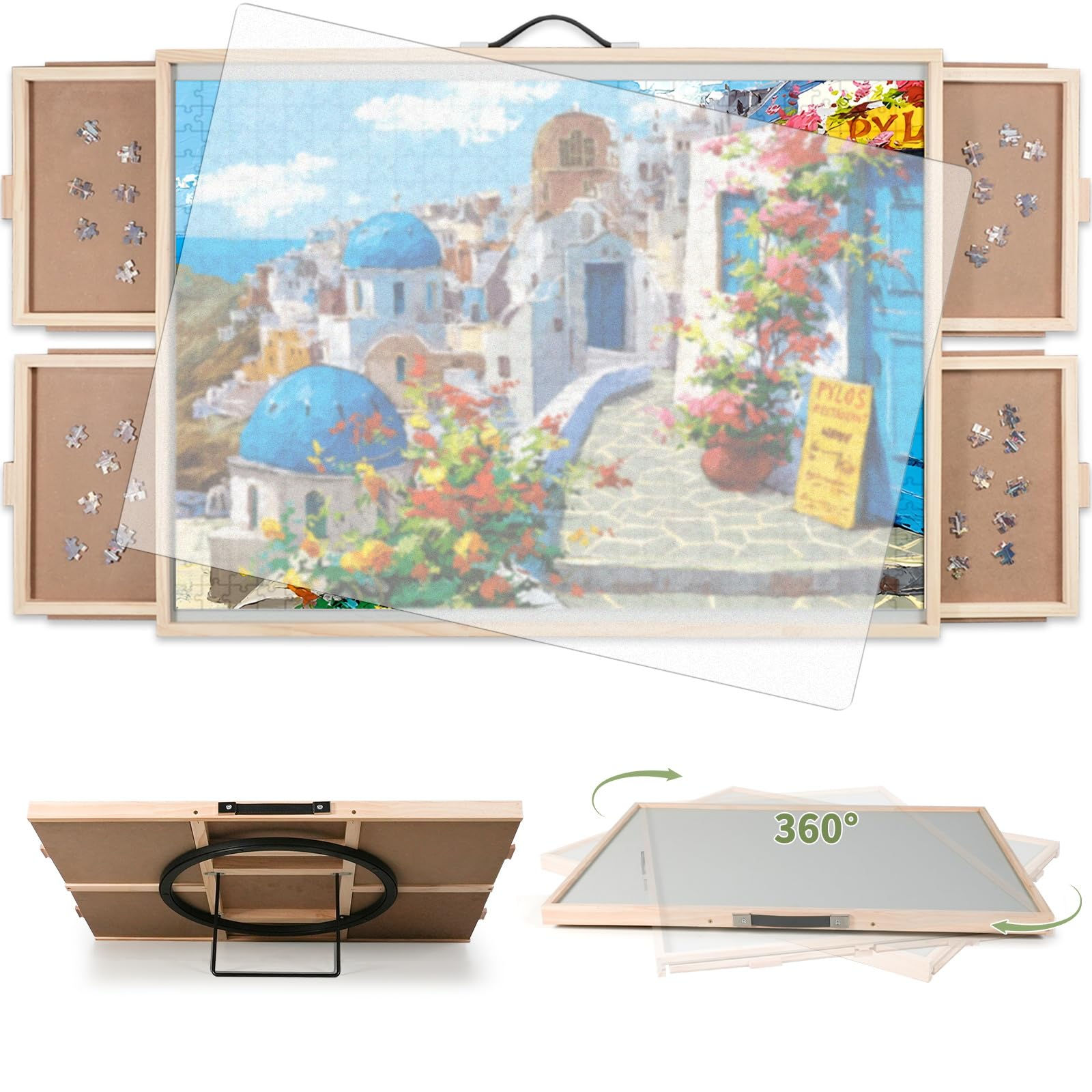 BuilderButler 2-in-1 Tilting & Rotating Puzzle Board for Puzzle EnthusiastsPorta
