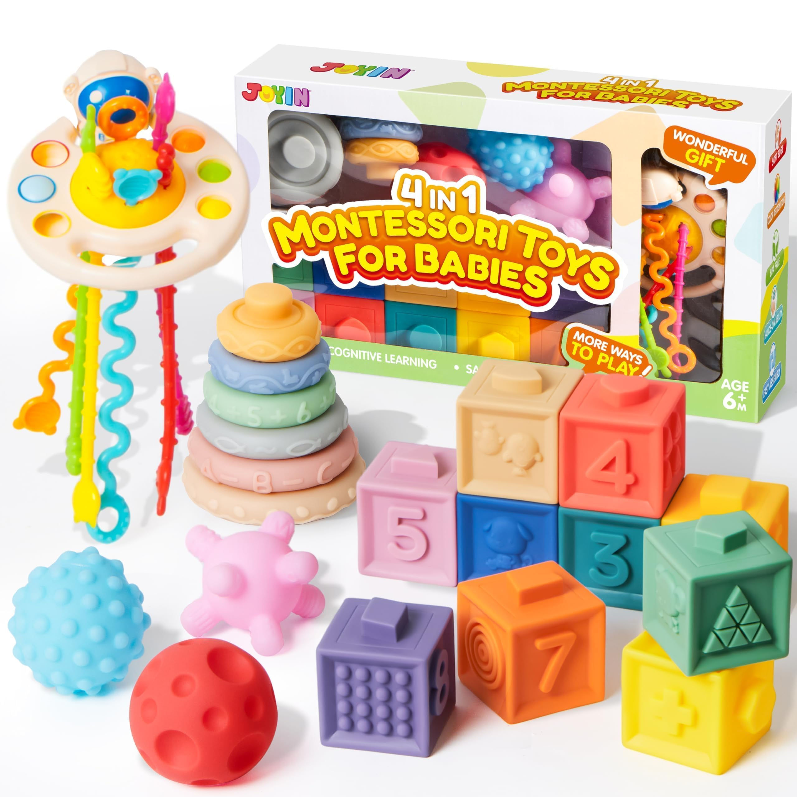 JOYIN Baby Toys - Montessori Toys for Babies 6-12 Months Food-Grade Sensory Toys