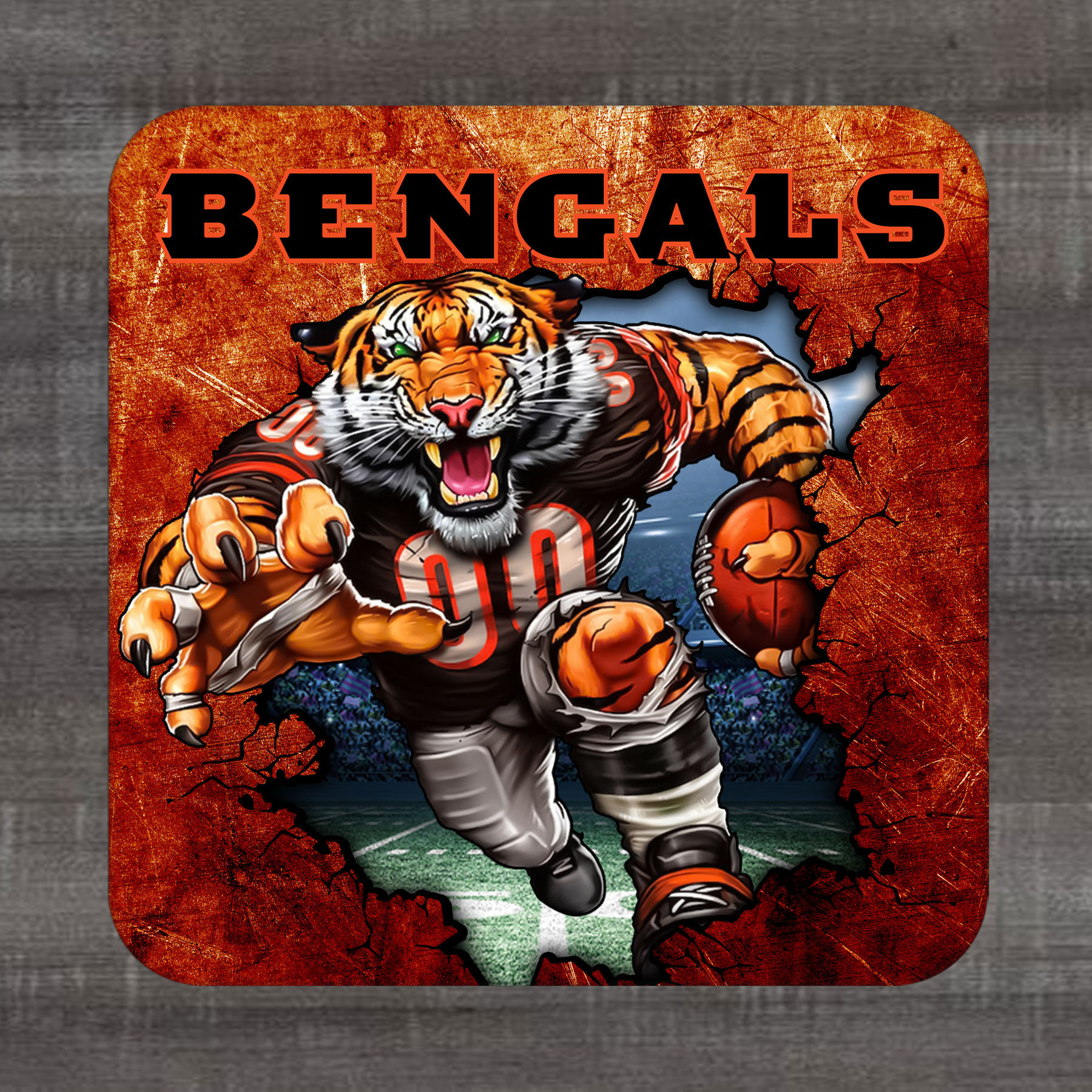 Bengals Square Coasters - Set of 4